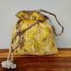 Yellow Chikankari Tussar Silk Potli Bag for Women